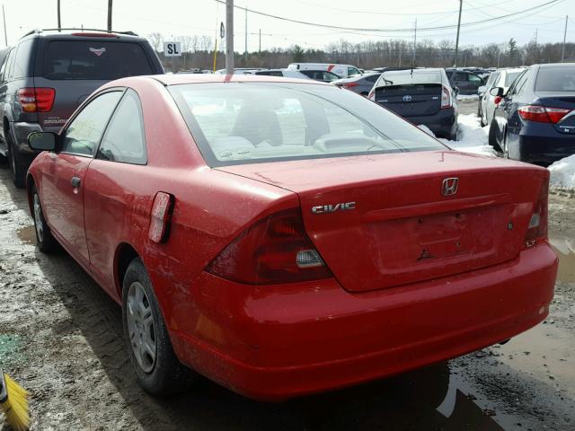 1HGEM22511L064242 - 2001 HONDA CIVIC LX RED photo 3