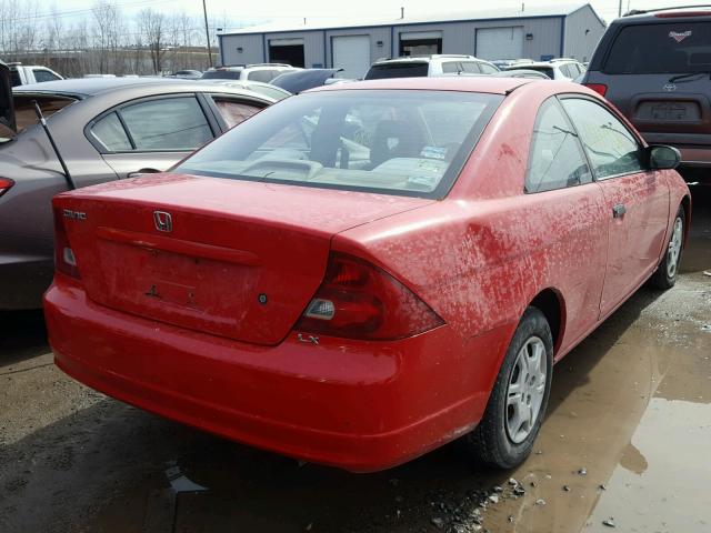 1HGEM22511L064242 - 2001 HONDA CIVIC LX RED photo 4