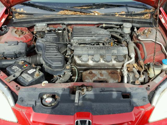 1HGEM22511L064242 - 2001 HONDA CIVIC LX RED photo 7