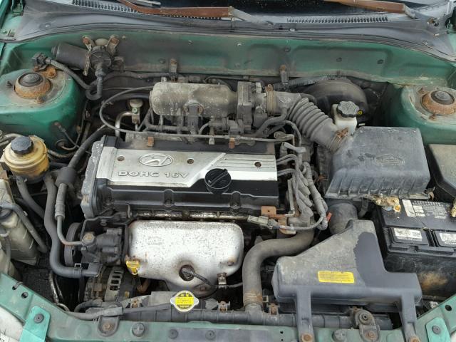 KMHCG45C21U192675 - 2001 HYUNDAI ACCENT GL GREEN photo 7