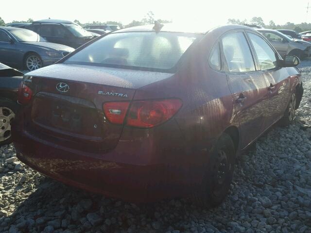 KMHDU46D29U725835 - 2009 HYUNDAI ELANTRA GL RED photo 4