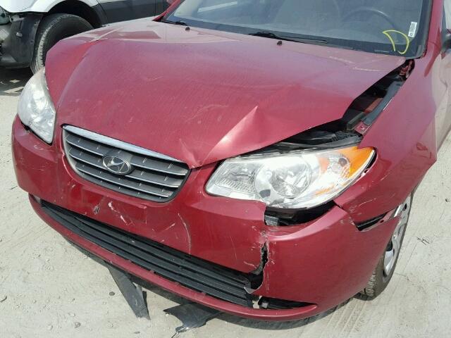 KMHDU46D29U725835 - 2009 HYUNDAI ELANTRA GL RED photo 9