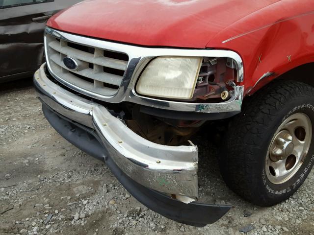 1FTRX17W81NA00447 - 2001 FORD F150 RED photo 9