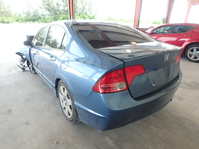 1HGFA16568L016585 - 2008 HONDA CIVIC LX BLUE photo 3