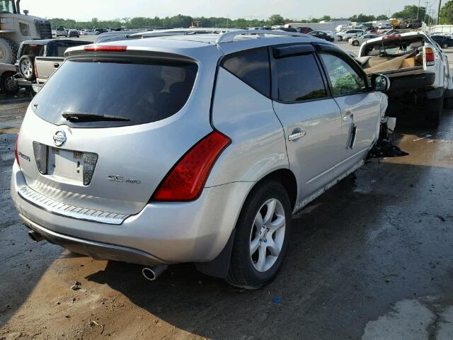 JN8AZ08W47W615472 - 2007 NISSAN MURANO SILVER photo 4