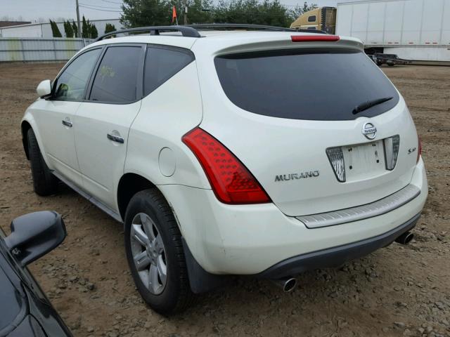 JN8AZ08W66W541003 - 2006 NISSAN MURANO SL WHITE photo 3