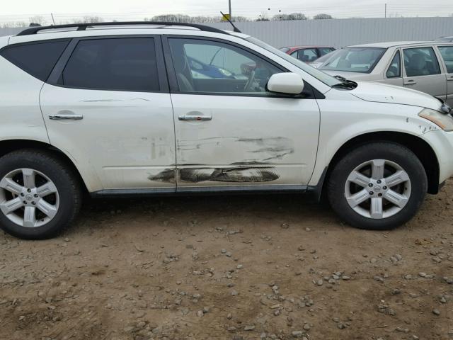 JN8AZ08W66W541003 - 2006 NISSAN MURANO SL WHITE photo 9