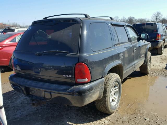 1B4HS58NX2F195886 - 2002 DODGE DURANGO SL BLUE photo 4