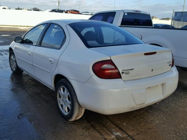 1B3ES56C35D152984 - 2005 DODGE NEON SXT WHITE photo 3