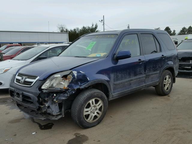 JHLRD78852C059113 - 2002 HONDA CR-V EX BLUE photo 2