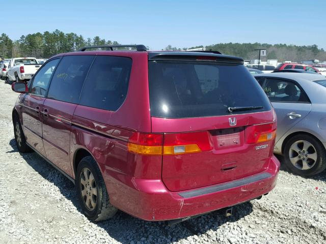 5FNRL189X3B008460 - 2003 HONDA ODYSSEY EX BURGUNDY photo 3