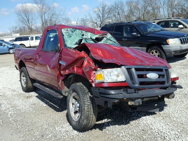 1FTYR10D77PA49196 - 2007 FORD RANGER RED photo 1