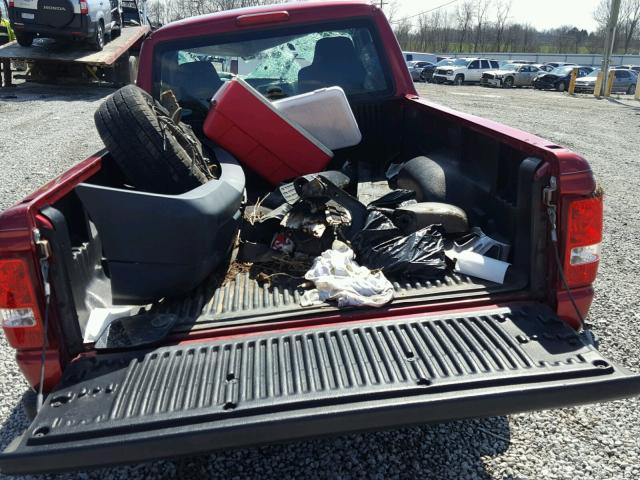 1FTYR10D77PA49196 - 2007 FORD RANGER RED photo 6
