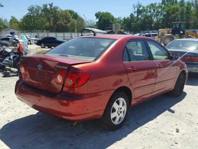 2T1BR32E06C577652 - 2006 TOYOTA COROLLA CE RED photo 4