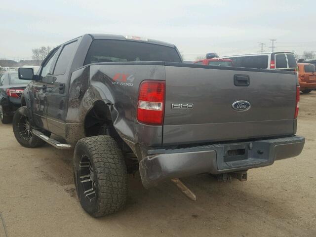 1FTPW14594KB16591 - 2004 FORD F150 SUPER GRAY photo 3