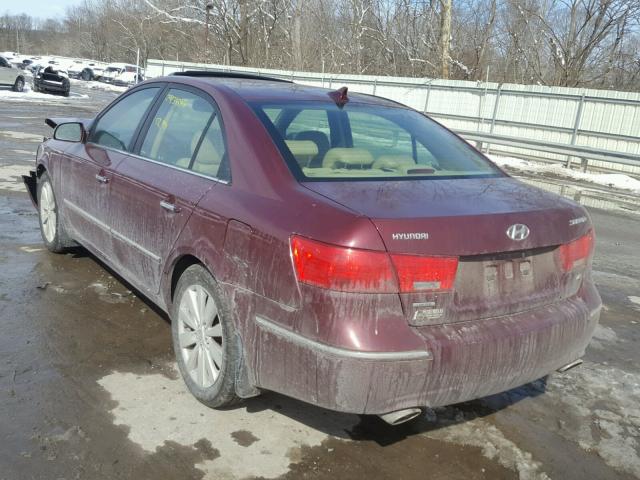 5NPEU46F29H473363 - 2009 HYUNDAI SONATA SE BURGUNDY photo 3