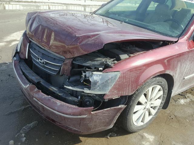 5NPEU46F29H473363 - 2009 HYUNDAI SONATA SE BURGUNDY photo 9