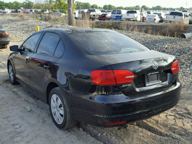 3VW2K7AJ1CM340307 - 2012 VOLKSWAGEN JETTA BASE Սև լուսանկար 3