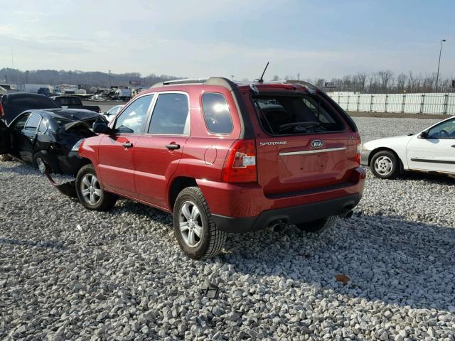 KNDJF724297627167 - 2009 KIA SPORTAGE L RED photo 3