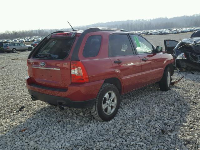 KNDJF724297627167 - 2009 KIA SPORTAGE L RED photo 4