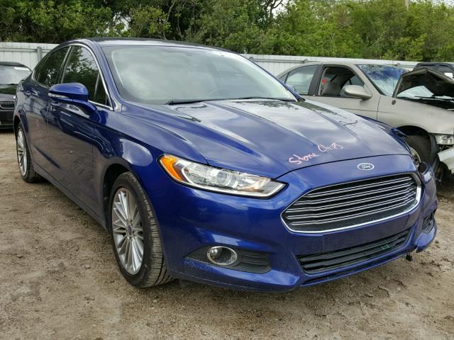 3FA6P0H98DR275300 - 2013 FORD FUSION SE BLUE photo 1