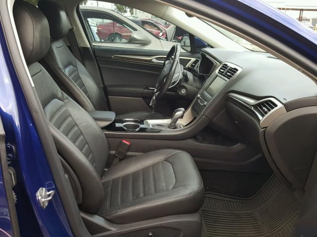 3FA6P0H98DR275300 - 2013 FORD FUSION SE BLUE photo 5