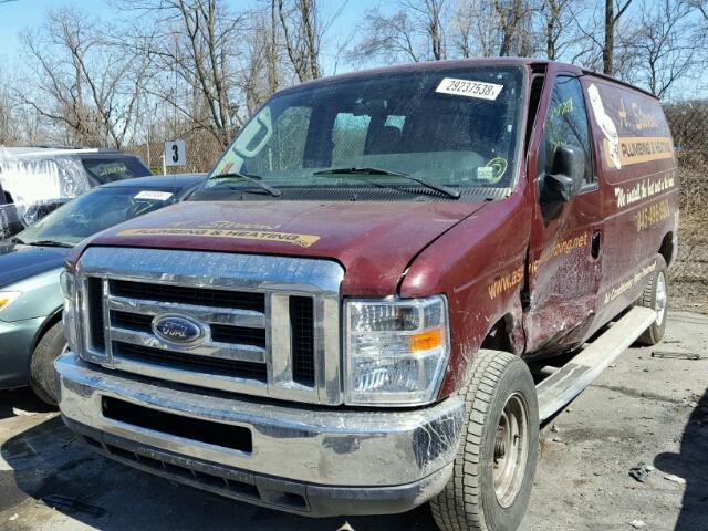 1FTNE2EW6DDA26231 - 2013 FORD ECONOLINE BURGUNDY photo 2