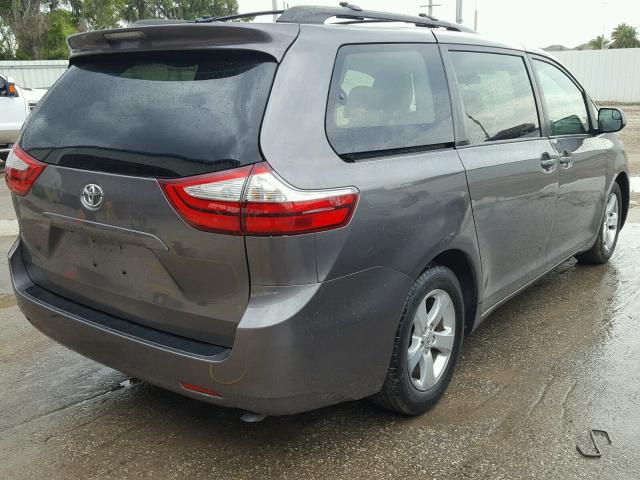 5TDKK3DC3FS565115 - 2015 TOYOTA SIENNA LE GRAY photo 4