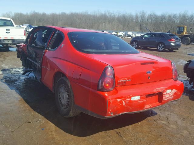 2G1WW12E6Y9190405 - 2000 CHEVROLET MONTE CARL 红色 照片 3