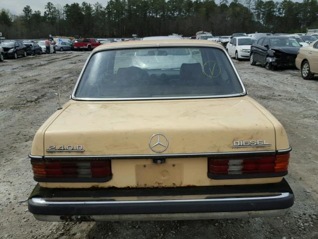 WDB12312312202206 - 1981 MERCEDES-BENZ 240 YELLOW photo 9