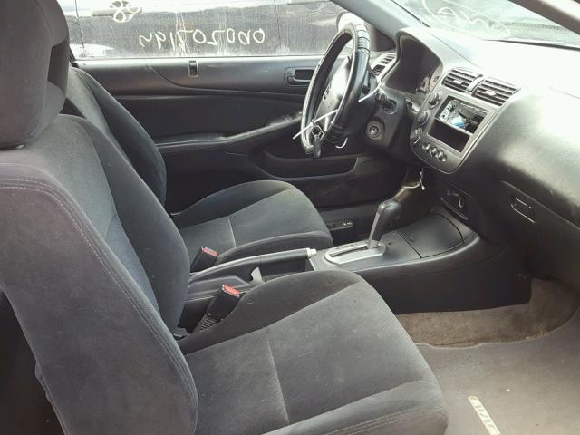 1HGEM22902L067203 - 2002 HONDA CIVIC EX შავი ფოტო 5