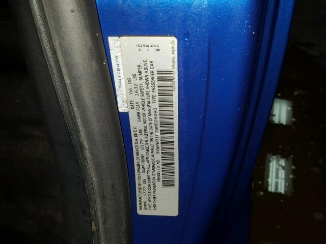 3VWPW31C78M526090 - 2008 VOLKSWAGEN NEW BEETLE 蓝色 照片 10