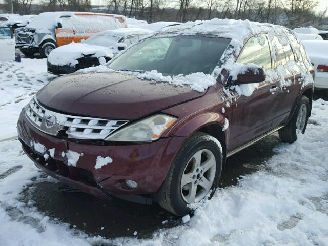 JN8AZ08W15W401889 - 2005 NISSAN MURANO SL BURGUNDY photo 2