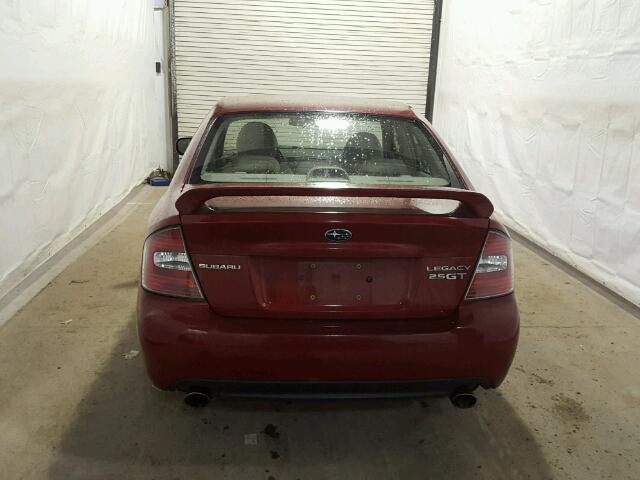 4S3BL676754215100 - 2005 SUBARU LEGACY GT RED photo 9