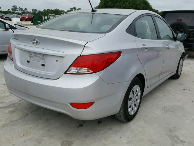 KMHCT4AE0GU157113 - 2016 HYUNDAI ACCENT SE SILVER photo 4