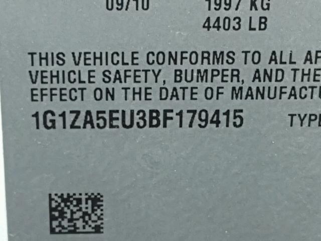 1G1ZA5EU3BF179415 - 2011 CHEVROLET MALIBU LS 白色 照片 10