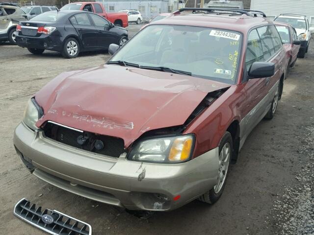 4S3BH675X47630577 - 2004 SUBARU LEGACY OUT RED photo 2