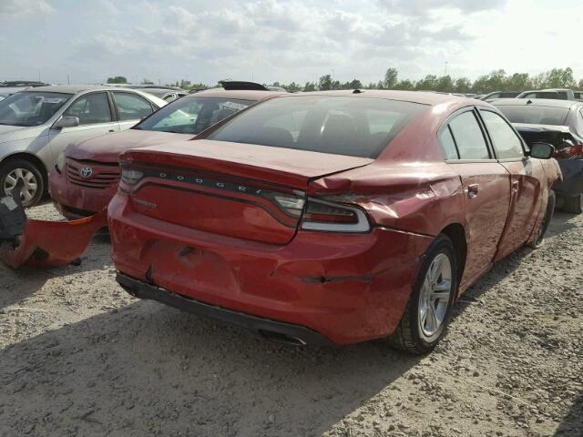 2C3CDXBGXFH737753 - 2015 DODGE CHARGER SE RED photo 4