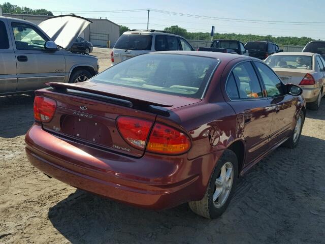 1G3NL52E01C117354 - 2001 OLDSMOBILE ALERO GL MAROON photo 4