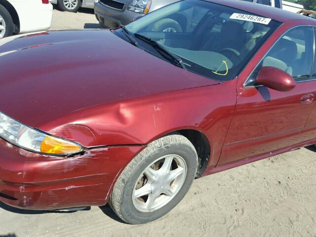 1G3NL52E01C117354 - 2001 OLDSMOBILE ALERO GL MAROON photo 9