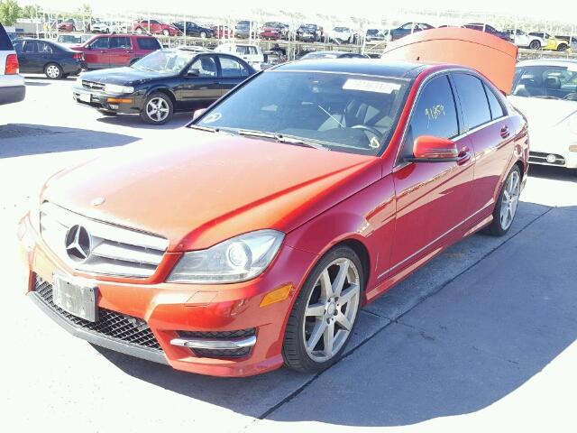 WDDGF8BB7CA719583 - 2012 MERCEDES-BENZ C 300 4MAT RED photo 2