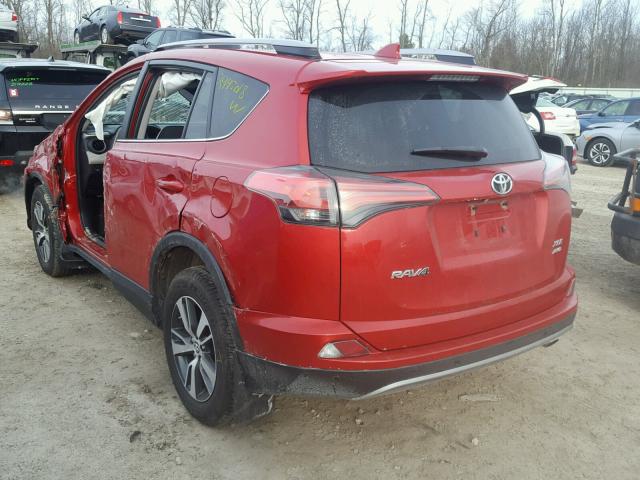 2T3RFREV2HW637123 - 2017 TOYOTA RAV4 XLE RED photo 3