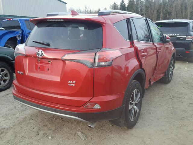 2T3RFREV2HW637123 - 2017 TOYOTA RAV4 XLE RED photo 4