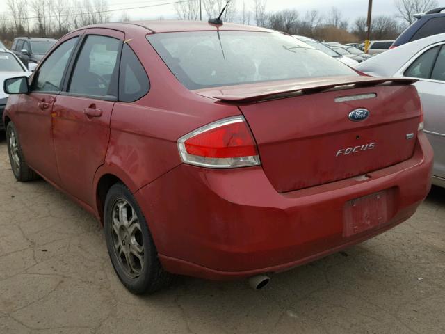 1FAHP36N99W131513 - 2009 FORD FOCUS SES RED photo 3