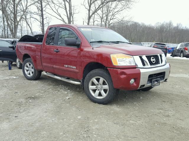 1N6AA06C08N342370 - 2008 NISSAN TITAN XE RED photo 1