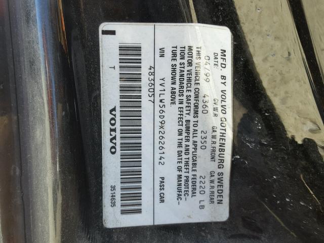 YV1LW56D9X2626142 - 1999 VOLVO V70 GLT BLACK photo 10