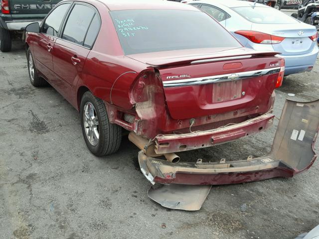 1G1ZT54835F325282 - 2005 CHEVROLET MALIBU LS MAROON photo 3