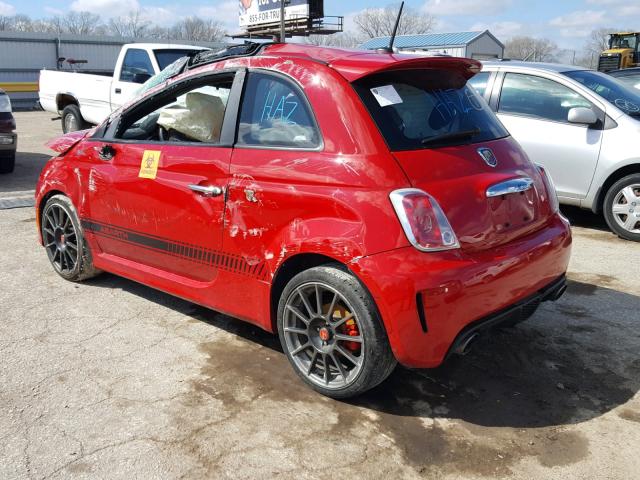 3C3CFFFH9CT363386 - 2012 FIAT 500 ABARTH RED photo 3