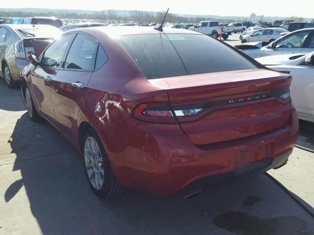 1C3CDFCH0DD307337 - 2013 DODGE DART LIMIT RED photo 3