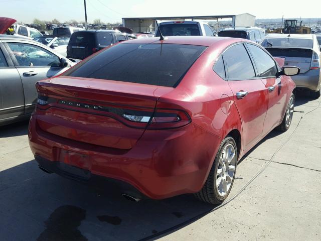 1C3CDFCH0DD307337 - 2013 DODGE DART LIMIT RED photo 4